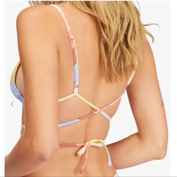 Billabong Bikini Set Brighter Daze Slide Triangle Top & Rise Bottoms Size M NWT - Picture 2 of 10